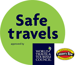 Safe Travels. Approved by World Travel & Tourism Council - Cannery Row